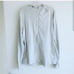 Lululemon Men's White Zip Front Midweight Hoodie Sweater